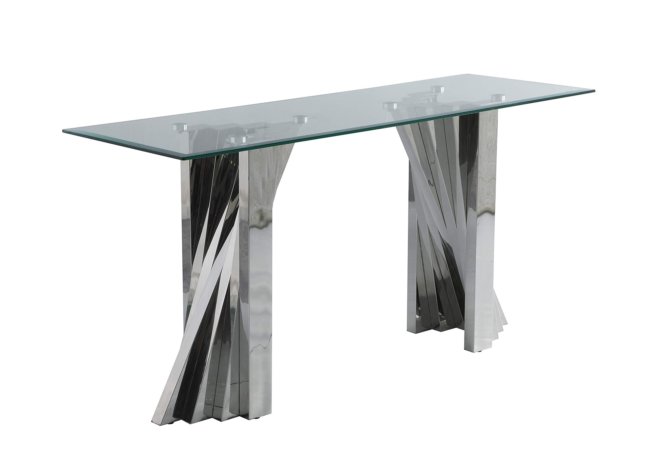 Best Quality Furniture CT03 Console Table, Silver