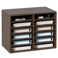 Vevor Literature Organizers, 12 Compartments Office Mailbox With Adjustable Shelves, Wood Literature Sorter 20.4X12X16.1 Inches
