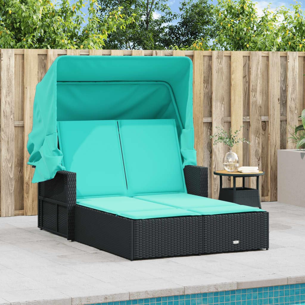 vidaXL Double Sun Lounger with Canopy - Thumbnail 3