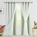 Hiasan Blackout Curtains with Sheer Overlay, Thermal Insulated Mix & Match Double Layer Room Darkening Curtains for Bedroom, Liv
