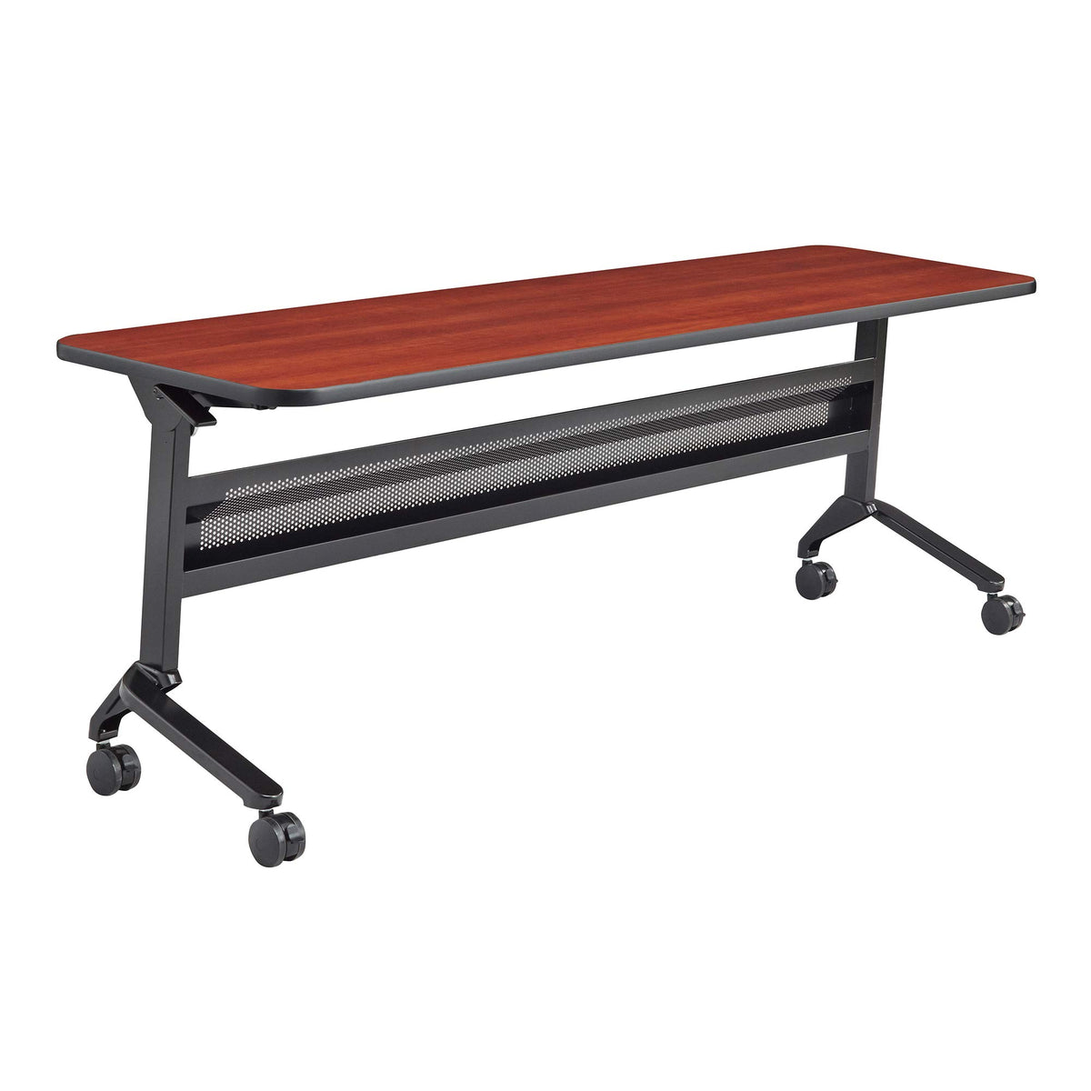 Safco Products Flip-N-Go Training Table, Biltmore Cherry 24'x72' Silver Legs