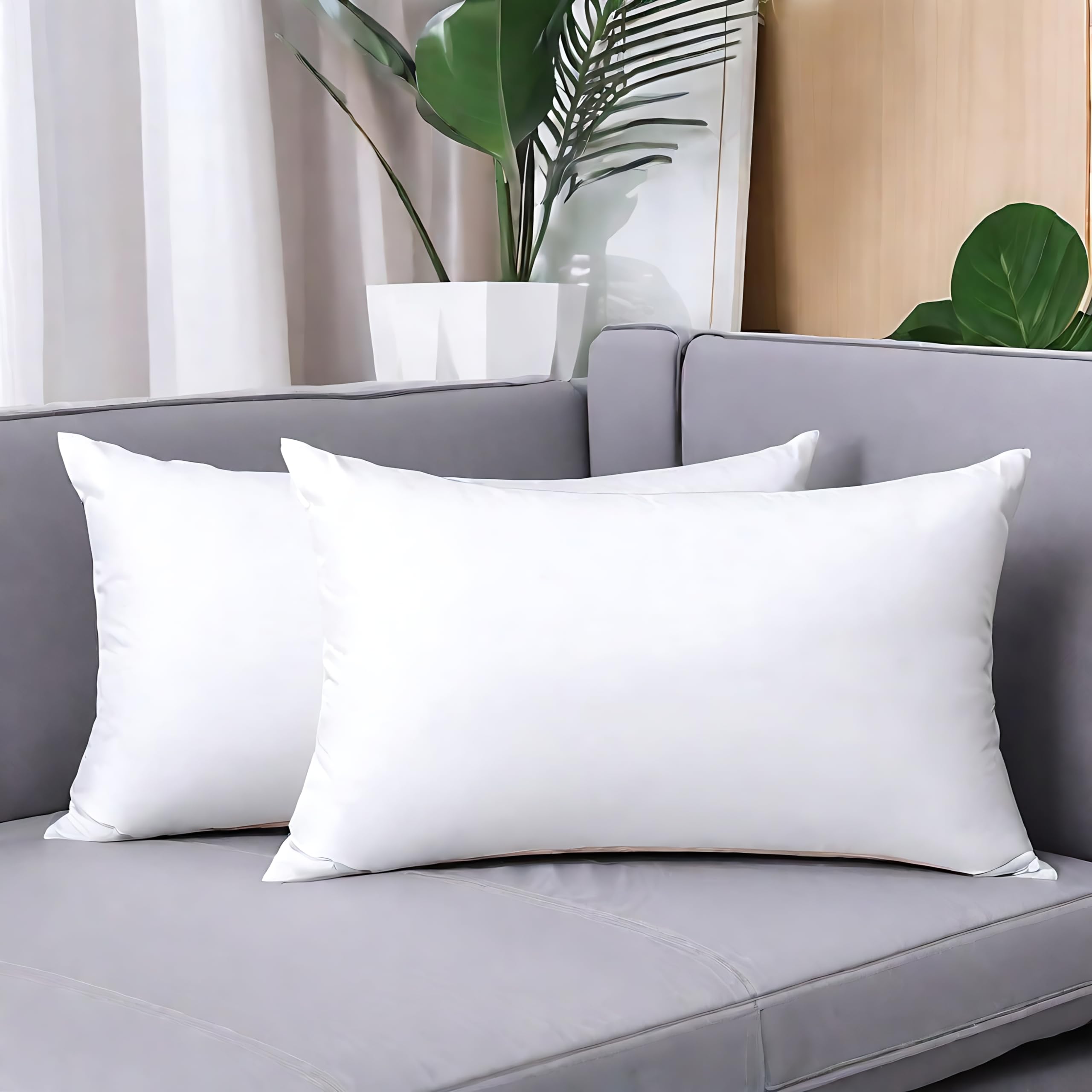 Jieitive Throw Pillow Inserts Hypoallergenic Premium Pillow Stuffer Rectangle Lumbar Pillow For Decorative Pillow Covers Cushion