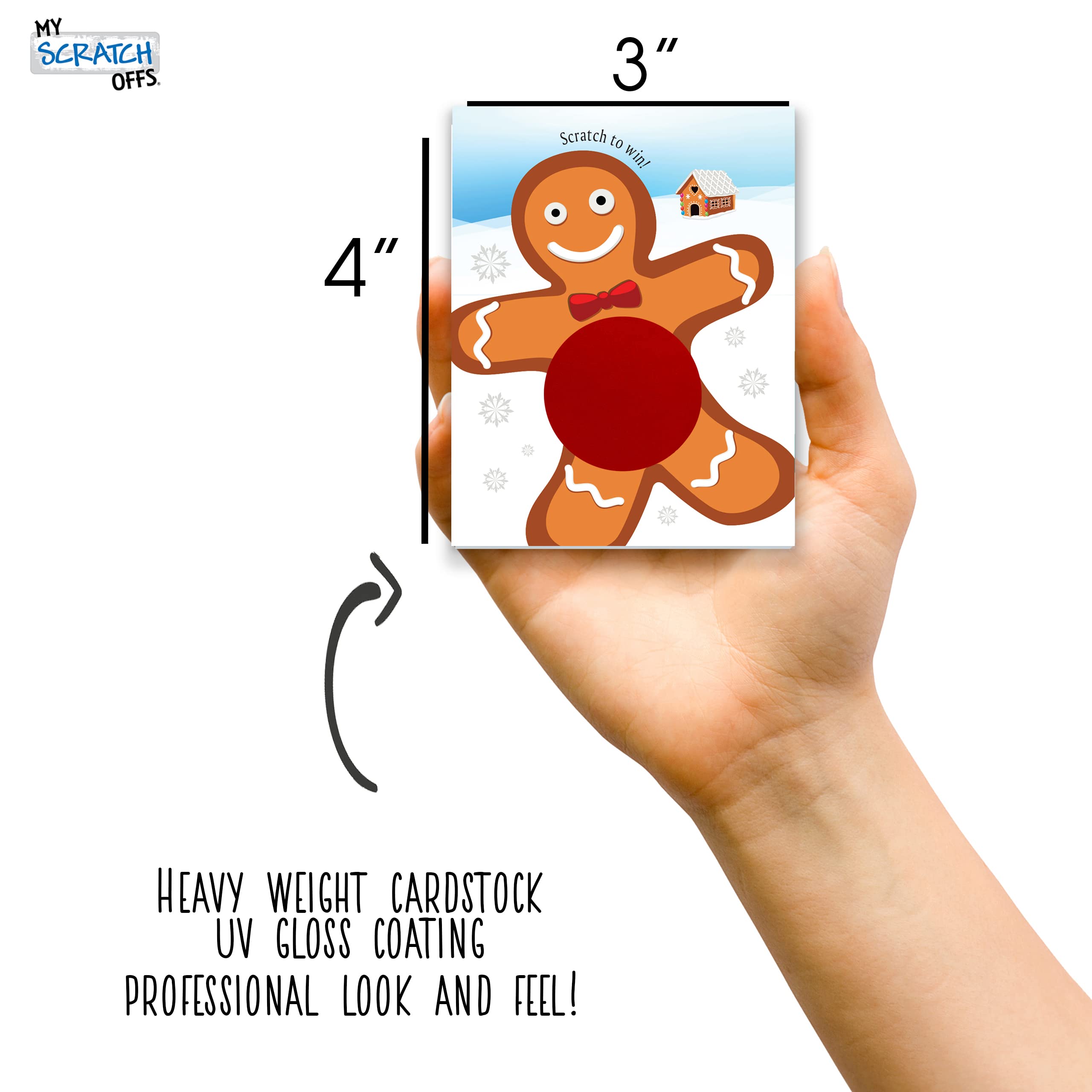 My Scratch Offs - 26 Pack Gingerbread Man Scratch Off Game Cards Tickets For Adult & Family Games, Party Favors, Christmas Coal