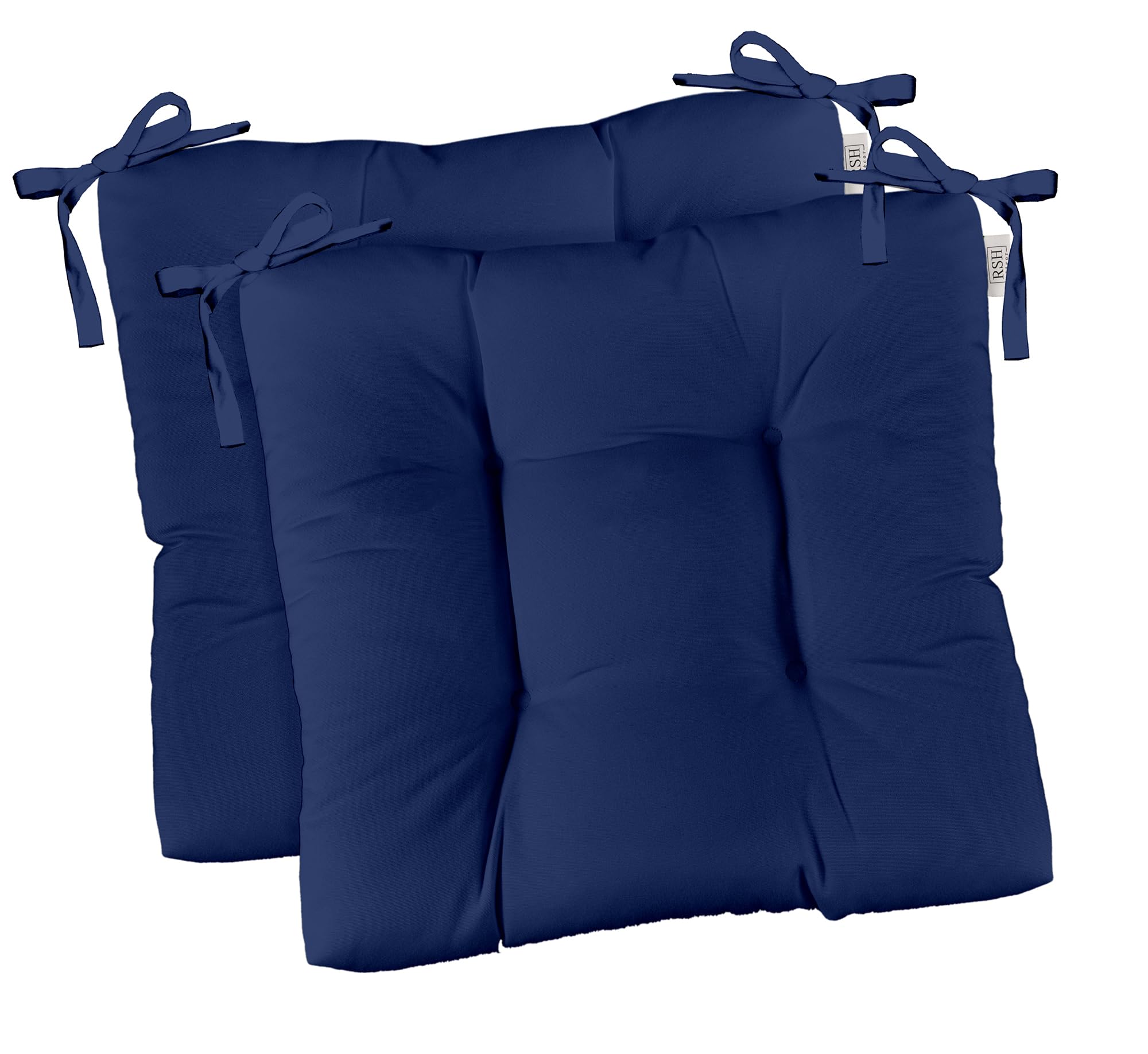Rsh Decor: Outdoor Tufted Seat Cushions Set Of 2 | 17' X 17' | All-Weather Spun Fabric | Square Seat Cushions For Patio Furnit