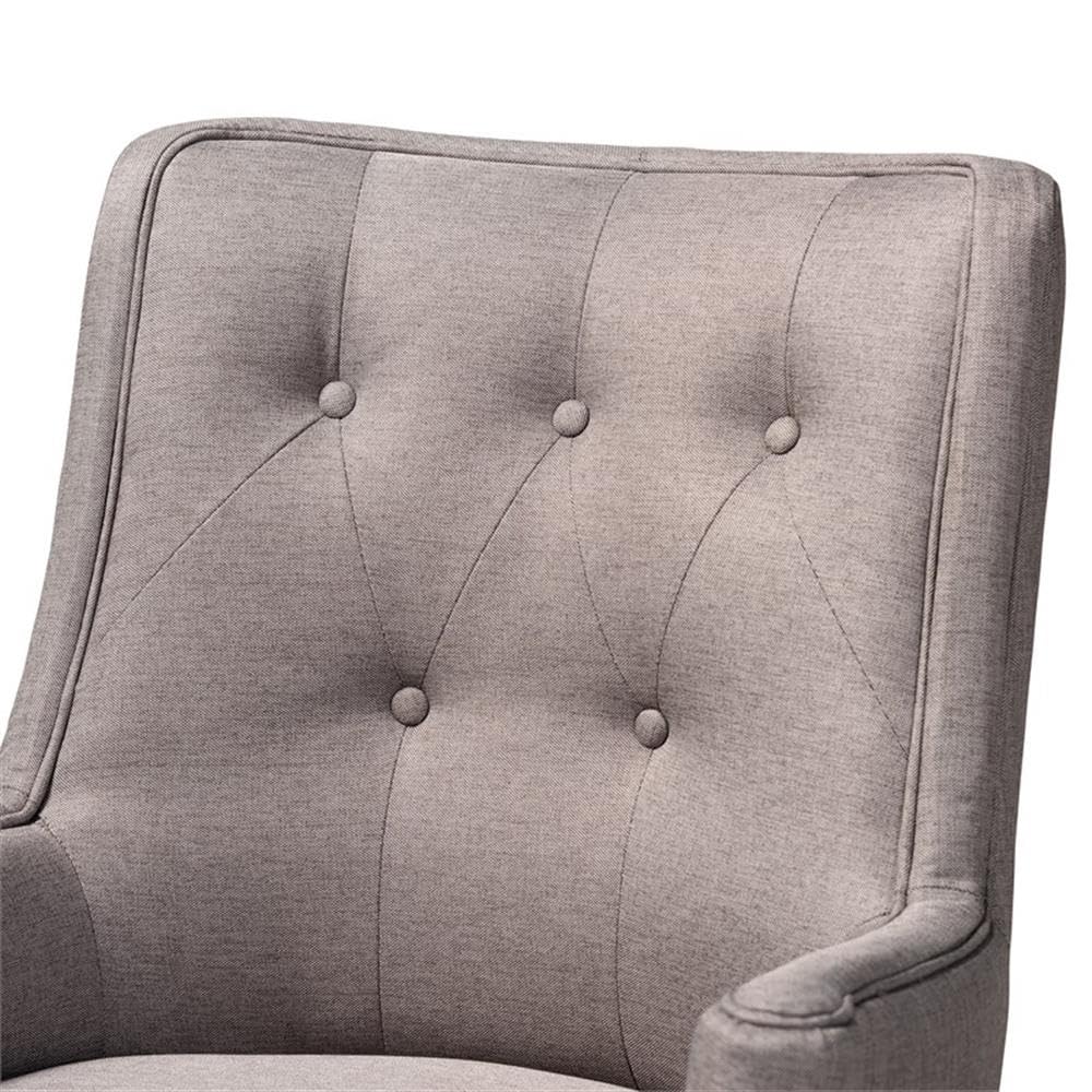 Baxton Studio Aldon Modern and Contemporary Grey Fabric Upholstered and Dark Brown Finished Wood 2-Piece Bar Stool Set