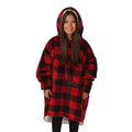 The Comfy Original Jr | The Original Oversized Sherpa Wearable Blanket For Kids, Seen On Shark Tank, One Size Fits All, Red Plai