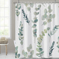 AWERT Shower Curtain Green Plants for Bathroom Waterproof Quick-Drying Eucalyptus Leaves Shower Curtain Set with Hooks 72x72 Inc