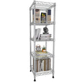 GIOTORENT 5 Tier Standing Shelving Metal Units, Adjustable Height Wire Shelf Display Rack for Laundry Bathroom Kitchen 11.8 W x 