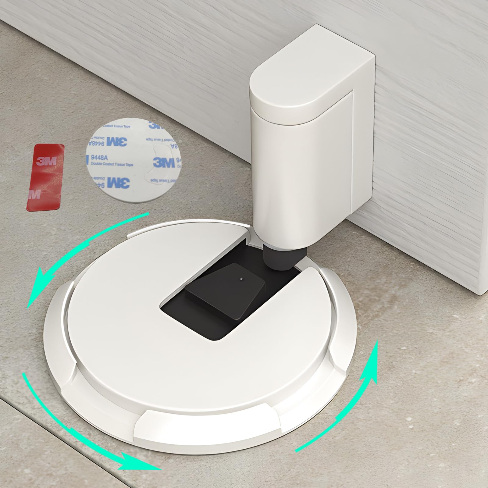 Hoofus Mechanical Door Stopper,Adjustable Door Holder,With 2 Heightening Pads Can Support Door Gaps Up To 1.2 Inches In Height,W