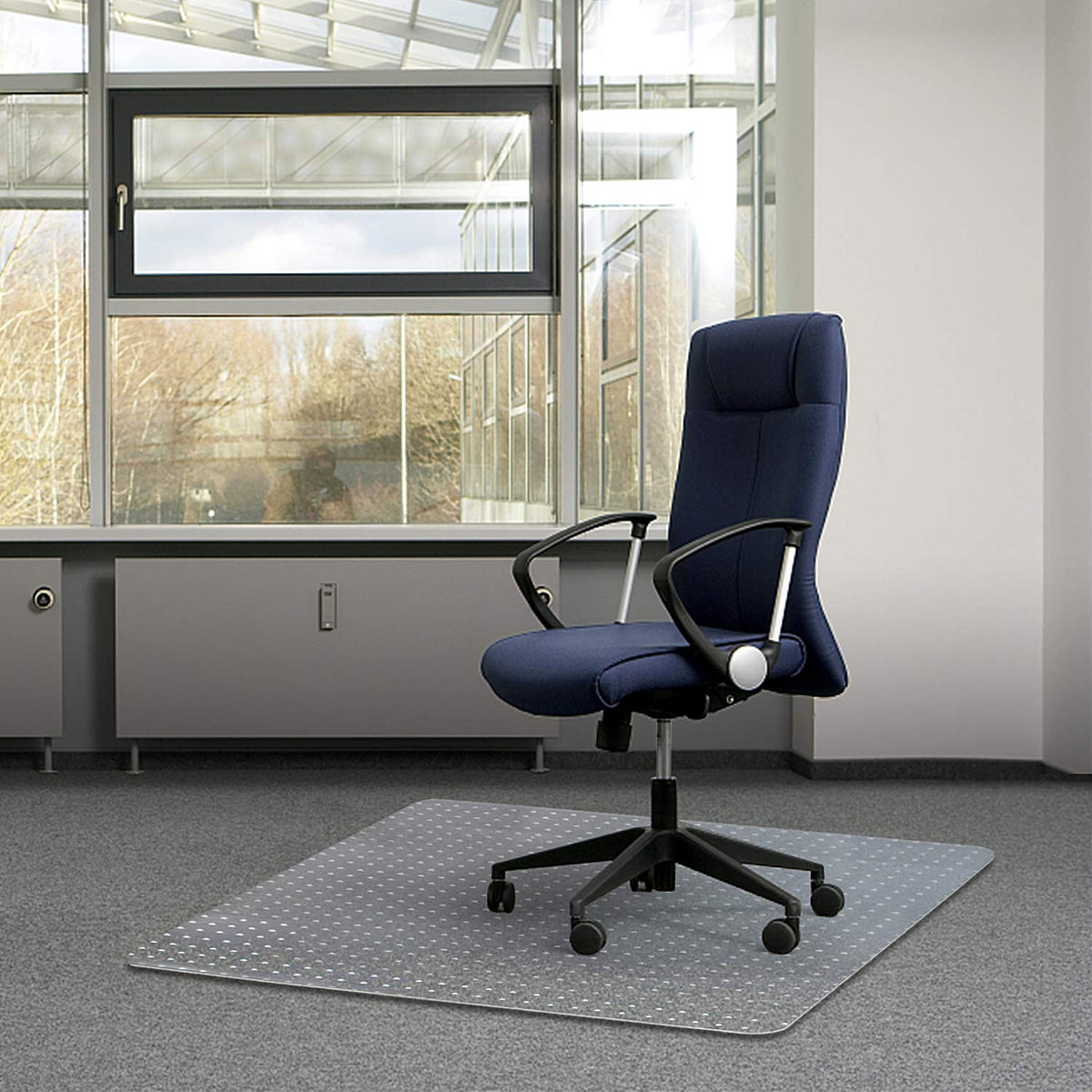 Kuyal Office Chair Mat For Carpets,Transparent Thick And Sturdy Floor Mats For Low And No Pile Carpeted Floors, With Studs (36' X 48' Rectangle)