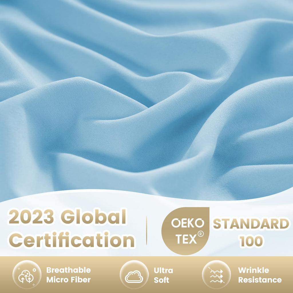 Cozysmile Silky Soft Queen Sheet Set - Luxury 4 Piece Breathable Cooling Sheets For Queen Size Bed, 16'' Deep Pocket Easy Care W