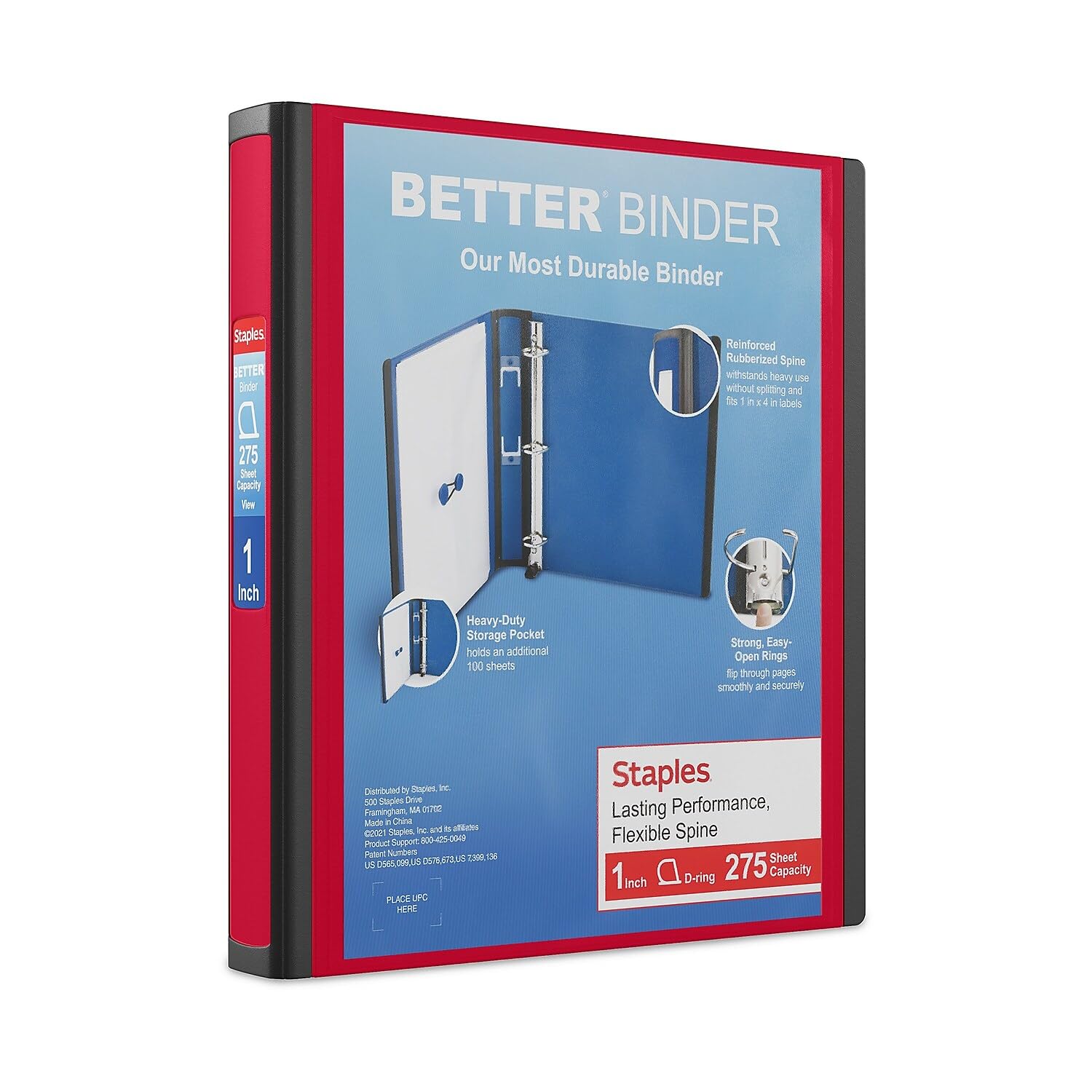 Staples 18370 Binders, Red