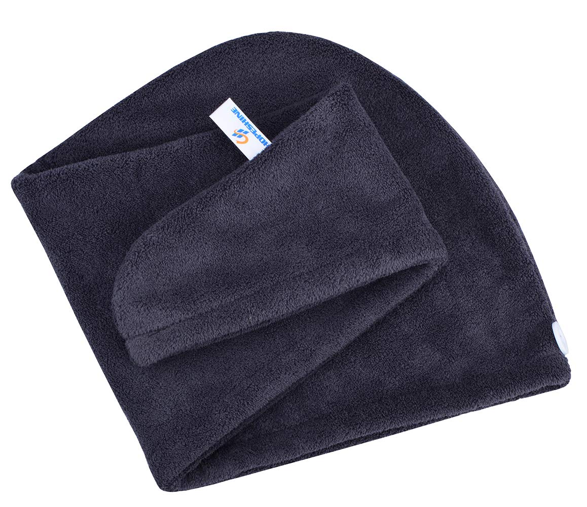 Hopeshine Hair Drying Towel Twist Women'S Soft Shower Microfiber Towels For Hair Turban Wrap Fast Drying Ultra Absorbent Cap Gre