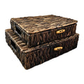 Wicker Storage Basket with Lid 2Pack, Water hyacinth woven shelf basket