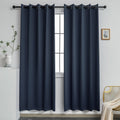 Ygo Navy Curtains 72 Inches Wide By 84 Inches Long For Bedroom - Room Darkening Grommet Top Extra Wide Windows Curtains Drapes F