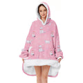 Zando Oversized Wearable Pink Blanket Hoodie - Cozy And Warm Sherpa Fleece Sweater Blanket With Pocket - Gift For Women & Men
