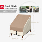 Porch Shield Patio Chair Covers - Waterproof Outdoor Lounge Deep Seat Adirondack Chair Cover 4 Pack - 34W X 37D X 36H Inch, Light Tan & Khaki