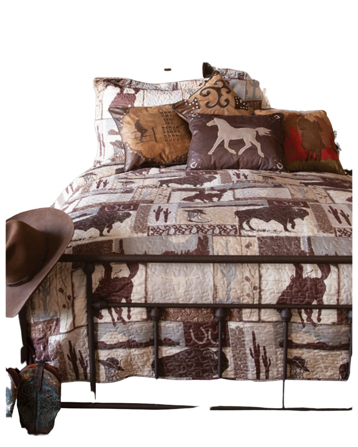 Carstens, Inc. Western Aztec Country Bedding Set, Southwestern 2-Piece Microfiber Quilt Set, Wrangler Western Vintage Cowboy, Tw