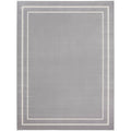 Nourison Essentials Indoor/Outdoor Grey/Ivory 9' x 12' Area -Rug, Easy -Cleaning, Non Shedding, Bed Room, Living Room, Dining Ro