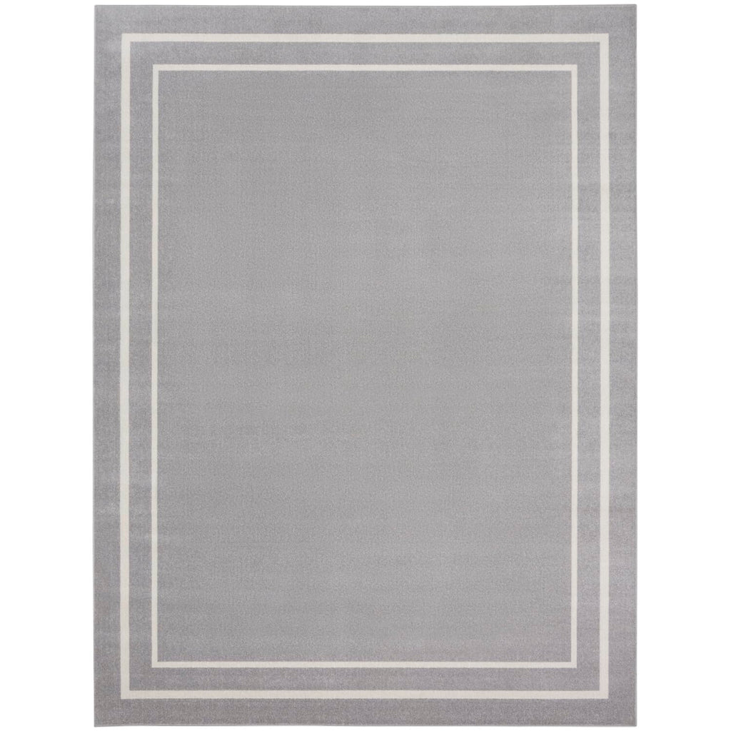 Nourison Essentials Indoor/Outdoor Grey/Ivory 8' x 10' Area -Rug, Easy -Cleaning, Non Shedding, Bed Room, Living Room, Dining Ro