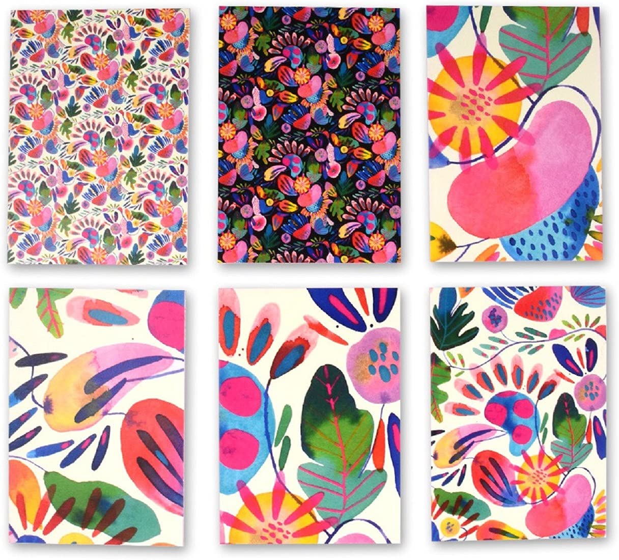 Doodle Tropical Multicolour Notecards  Set Of 12 | 3 X 4.25 Inches, 160 Gsm | Small Greeting & Thank You Cards For Birthdays & A
