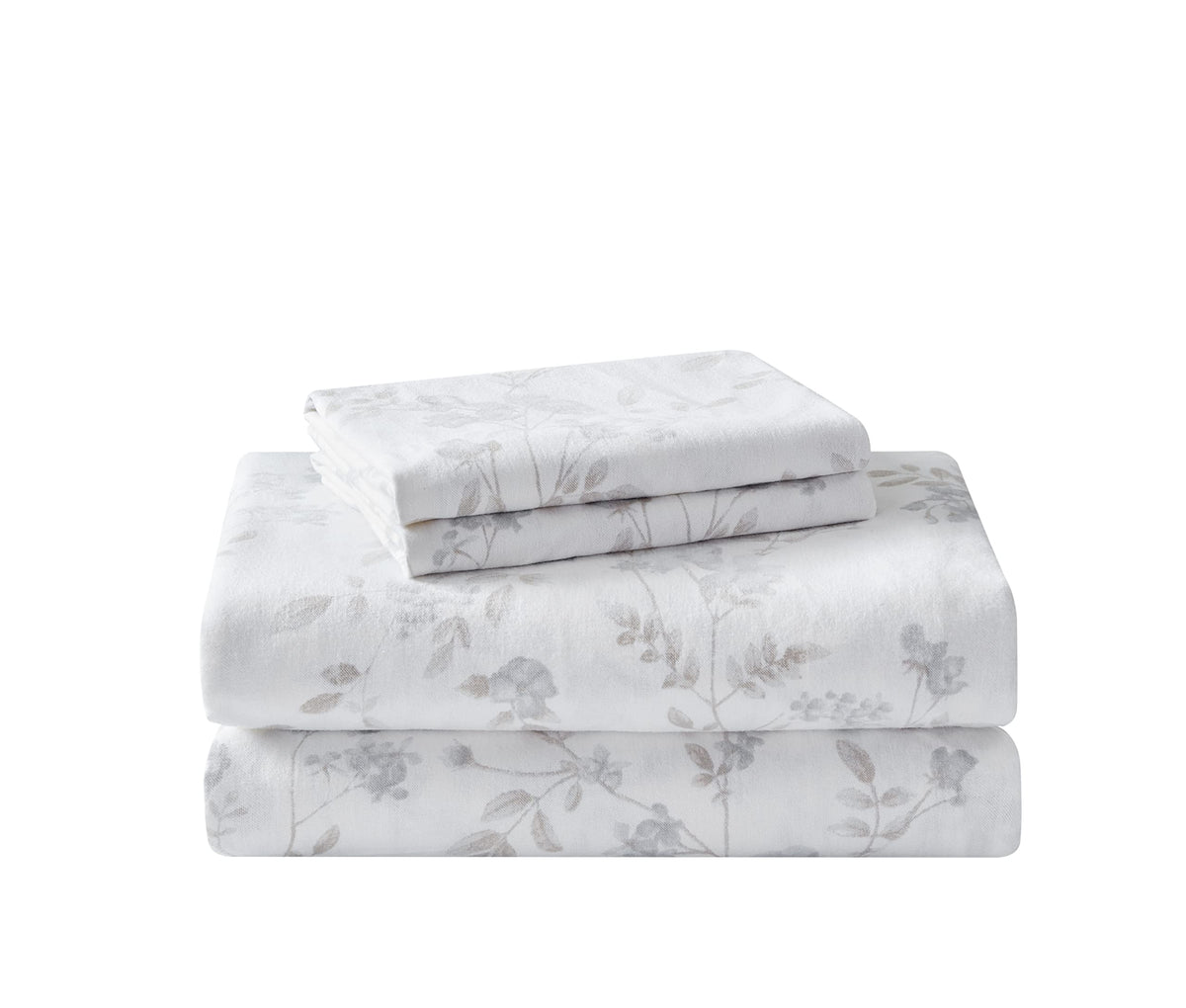 Laura Ashley Home - Queen Sheets, Cotton Flannel Bedding Set, Brushed For Extra Softness  Comfort (Fawna, Queen)