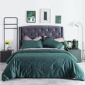 Susybao 100% Cotton Duvet Cover King Dark Green Duvet Cover 3 Pieces Set 1 Hunter Green Christmas Duvet Cover With Zipper Ties 2