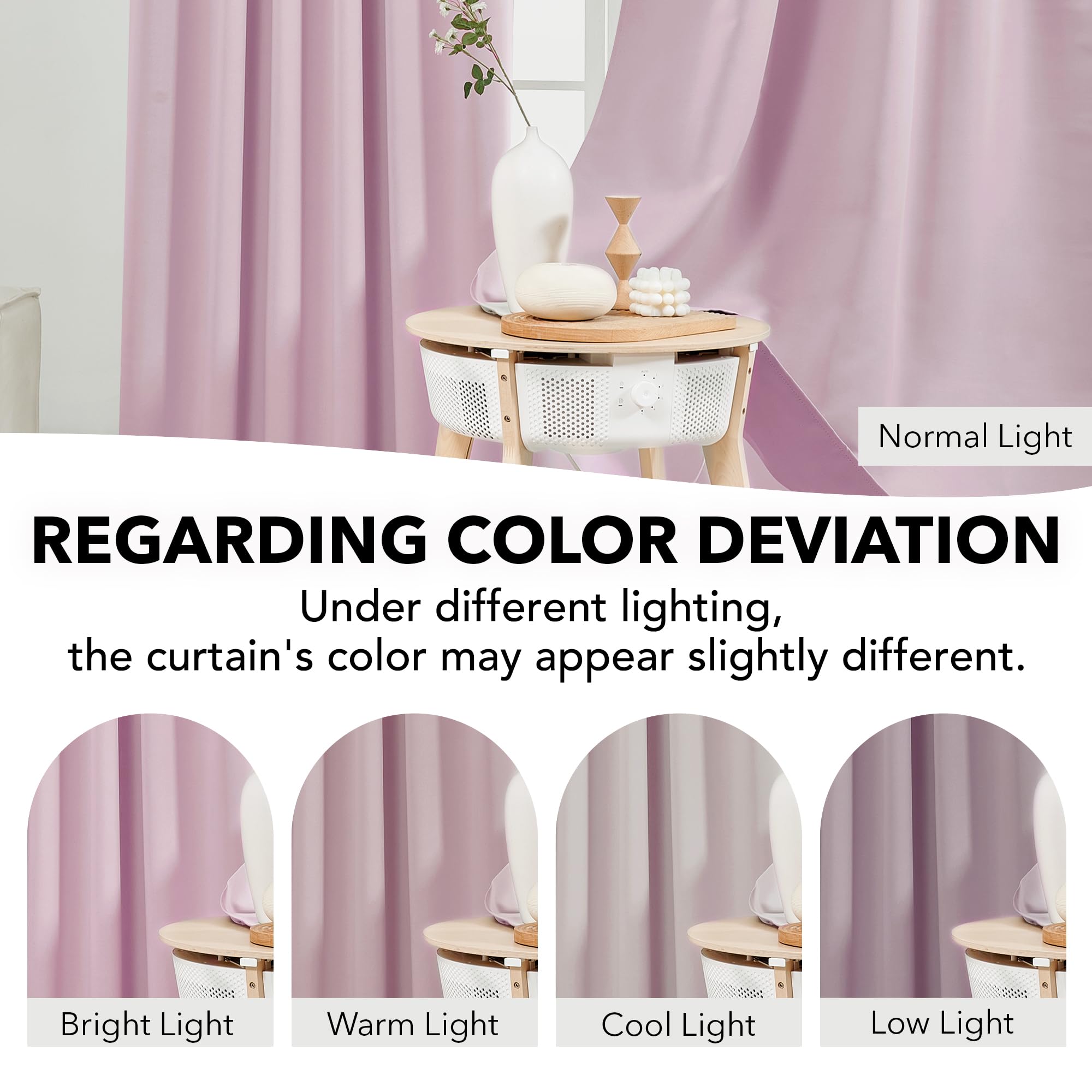 Deconovo Blackout Curtains For Nursery, Insulated Thermal Blackout Blinds - Rod Pocket And Back Tab Curtains, Room Darkening Curtains, 52X84 Inch, Lavender, 2 Panels