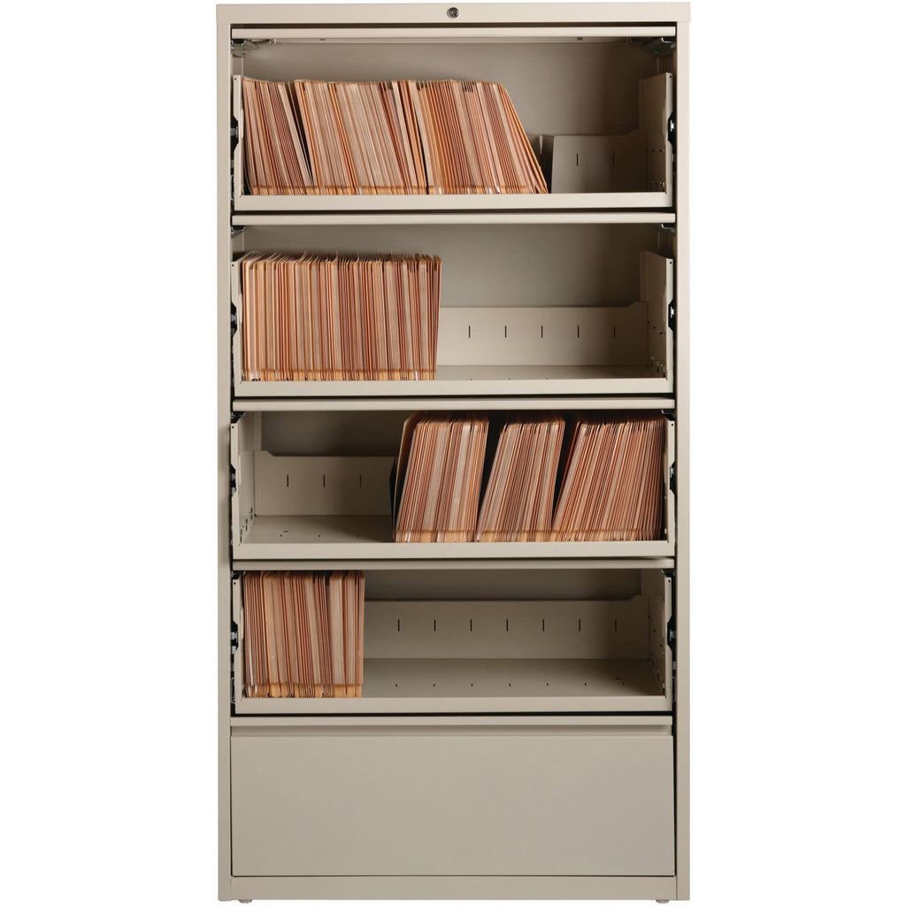 Lorell LLR43512 Receding Lateral File with Roll Out Sleeves, Putty