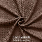 Miye Pleated Waffle Weave Bed Skirt, Tailored Dust Ruffle 18 Inch Drop Easy Fit, Machine Washable (Brown, Queen - 18'' Drop)
