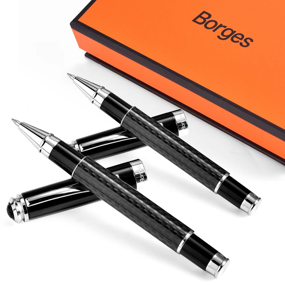 Borges Business Gift High-End Signature Pen, Carbon Fiber Ballpoint Pen, Best For Men And Women, Professional, Executive Office,