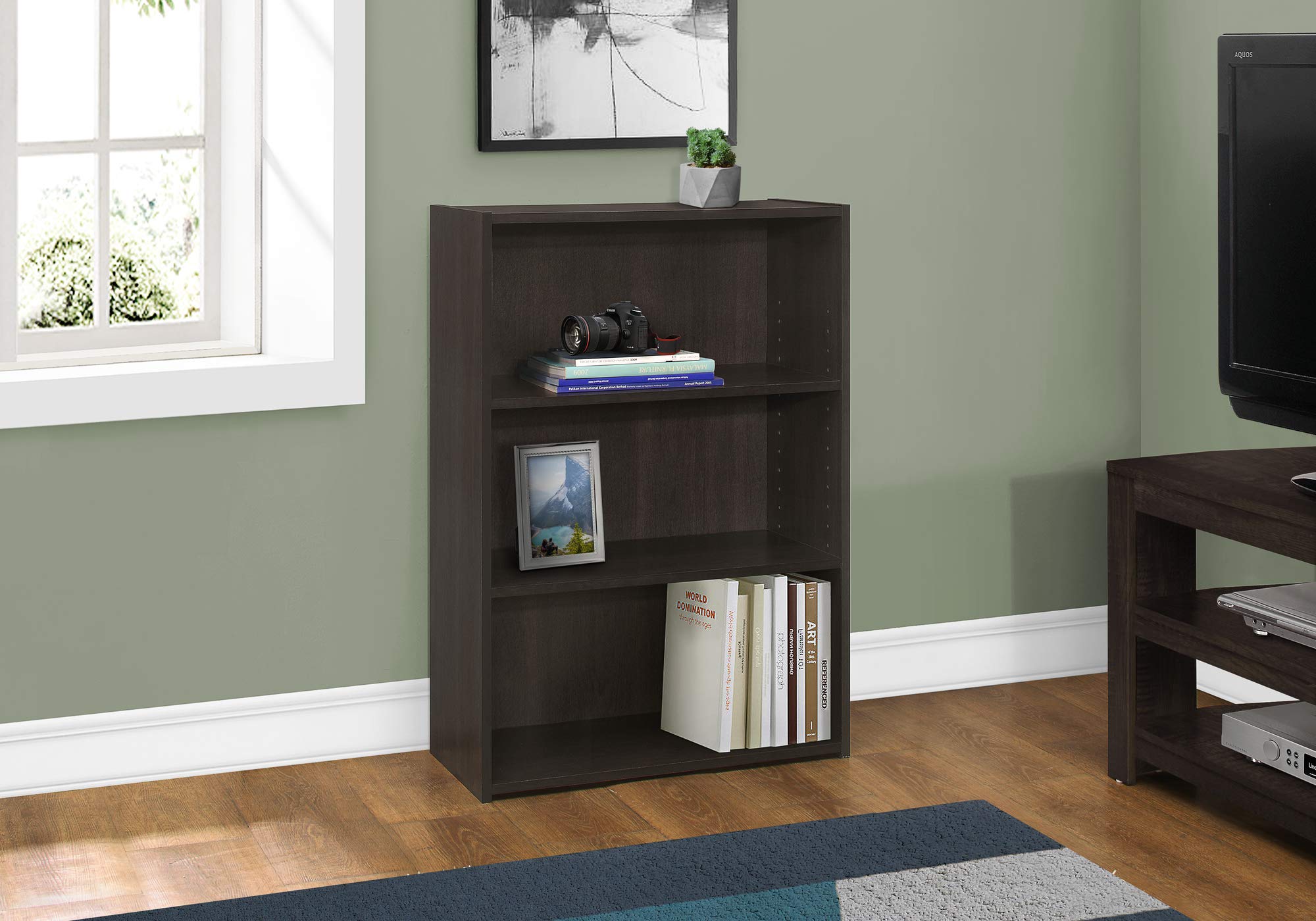 Monarch Specialties I BOOKCASE-36 H Bookcase - Thumbnail 4