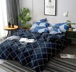 Homewards Blue Checks Double Bed Comforter Size 216X230Cm