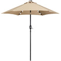 Yaheetech 7.5FT Solar Patio Umbrella-18 LED Lighted Market Table Outdoor Umbrella w/UV Protection Push Button Tilt & Crank Lift 