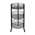 Azar Displays 300703 3 Tiered Round Wire Dump Bins (Black)