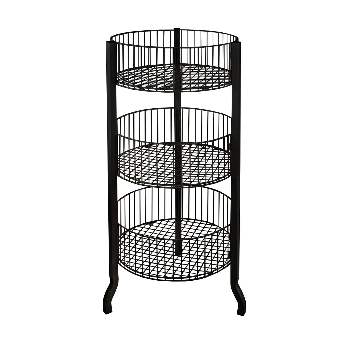 Azar Displays 300703 3 Tiered Round Wire Dump Bins (Black)