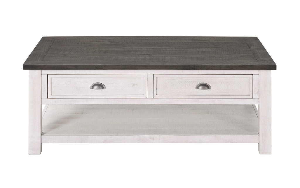 Martin Svensson Home Monterey Solid Wood Coffee Table White With Grey Top