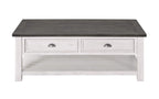 Martin Svensson Home Monterey Solid Wood Coffee Table White With Grey Top
