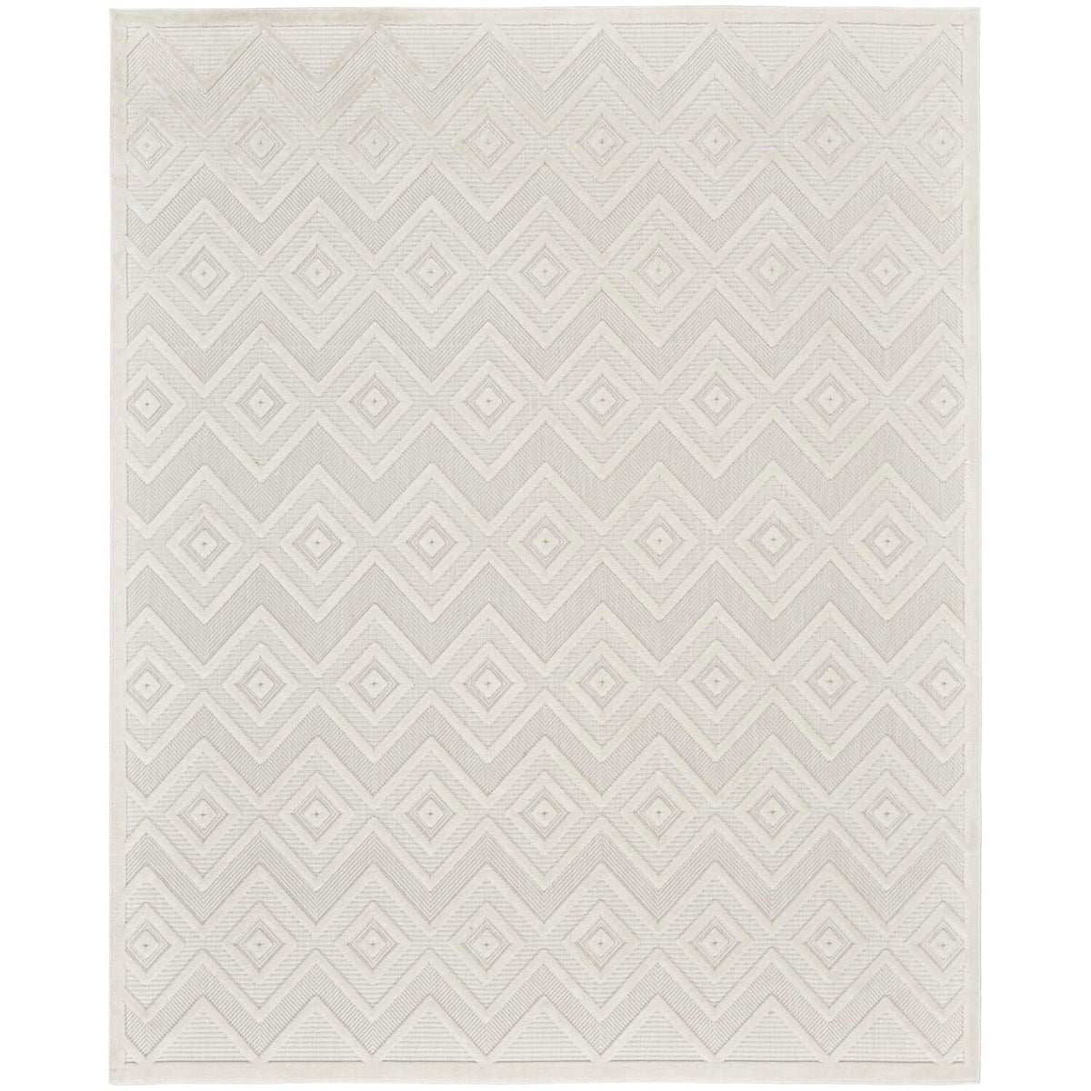 Nourison Versatile Indoor/Outdoor Ivory/White 8' X 10' Area Rug, Easy Cleaning, Non Shedding, Bed Room, Living Room, Dining Room