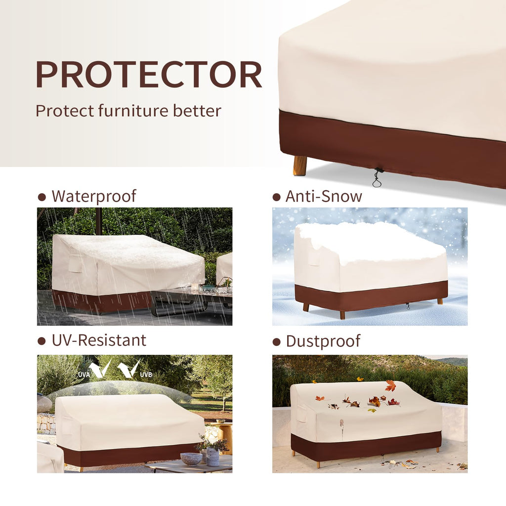 Bestalent Outdoor Furniture Sofa Covers Waterproof,3-Seater Patio Sofa Covers Fits Up To 85W X 37D X 35H Inches