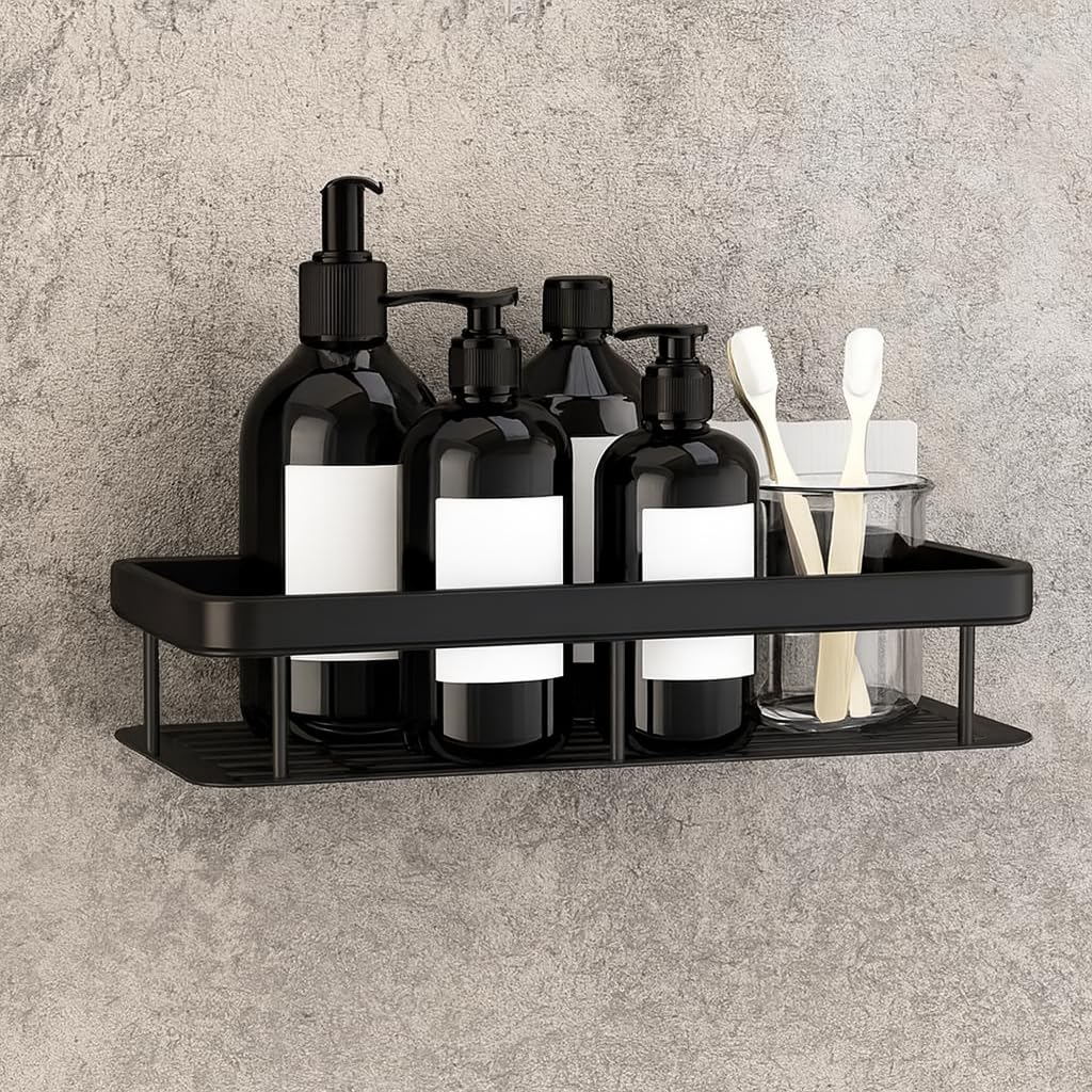 ROZADIO WallMounted Bathroom Shelf Organizer  HeavyDuty Metal Shower Rack with Adhesive Mount, Rustproof Storage Basket for T