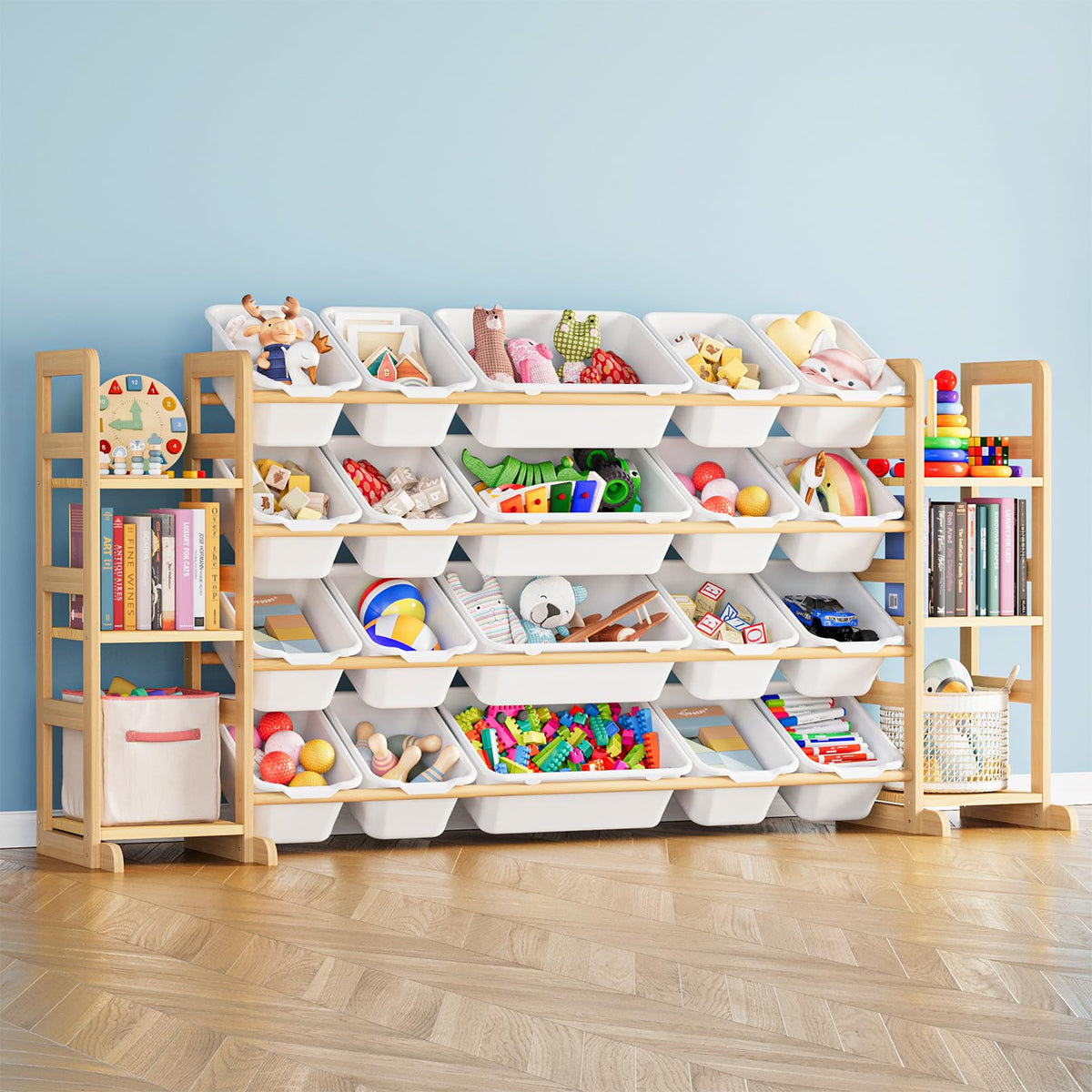 SpaceAid Toy Storage Organizer with 6 Shelves and 20 Bins, Toy Organizers Storage Bookshelf, Kids Bin Shelf Toys Box Bookcase fo