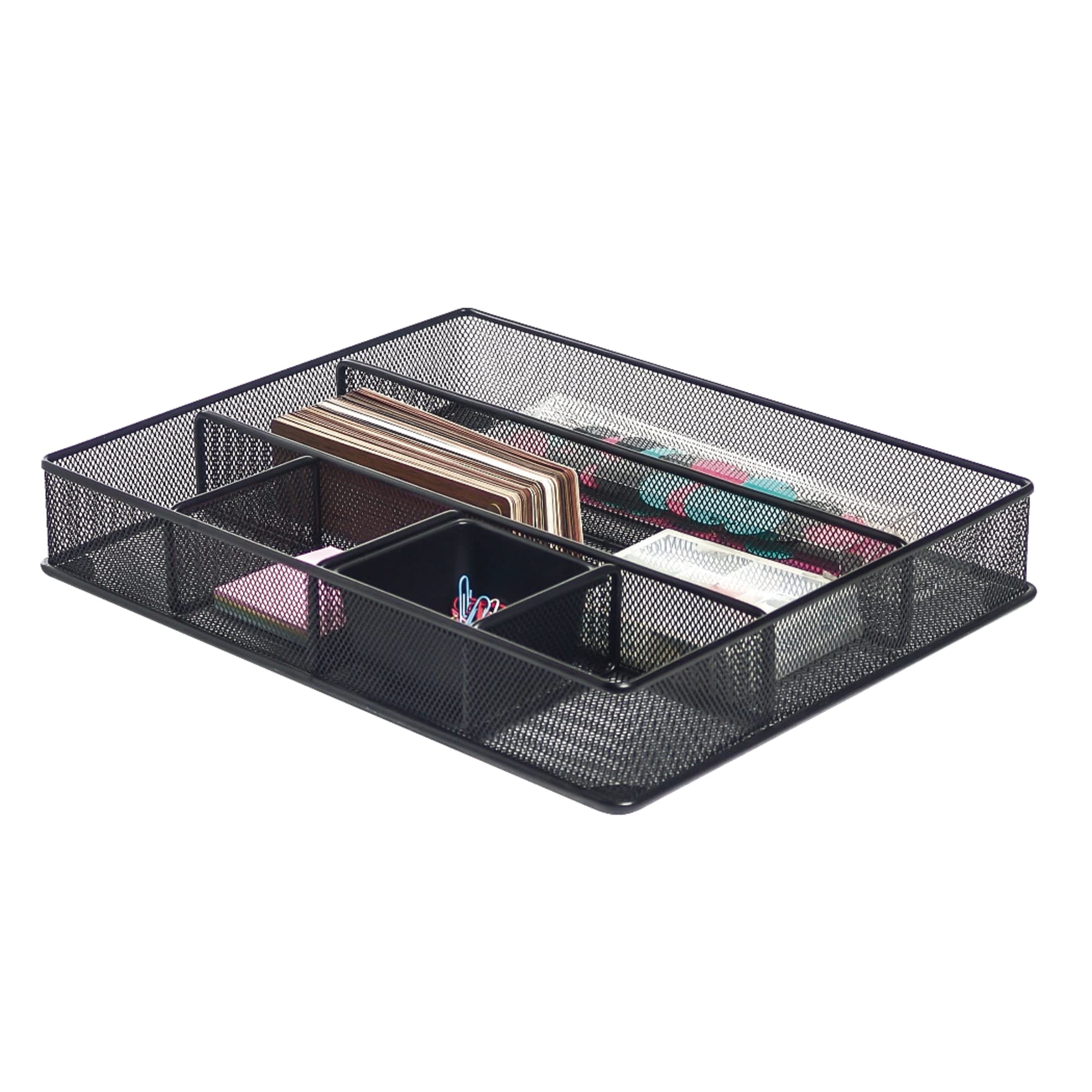 Brenton Studio Metro Mesh Large Drawer Organizer, 2 7/16'H X 15 1/8'W X 11 9/10'D, Black