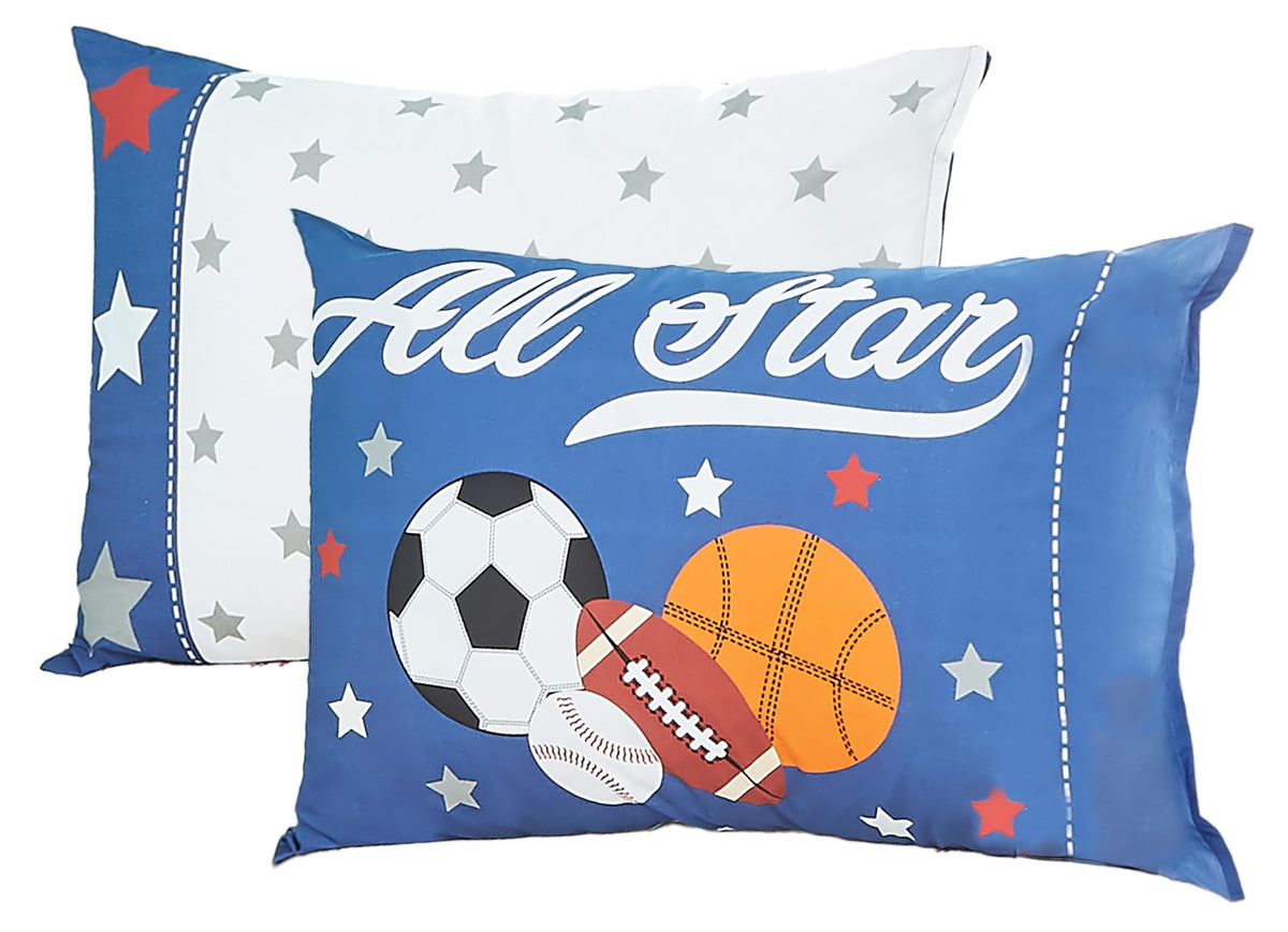 Everyday Kids 2-Pack Standard Size Pillowcases Fit Pillows 30 X 20    - Soft Breathable 100% Cotton Percale - Perfect For Toddle
