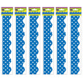 Teacher Created Resources Blue Mini Polka Dots Border Trim, 35 Feet Per Pack, 6 Packs