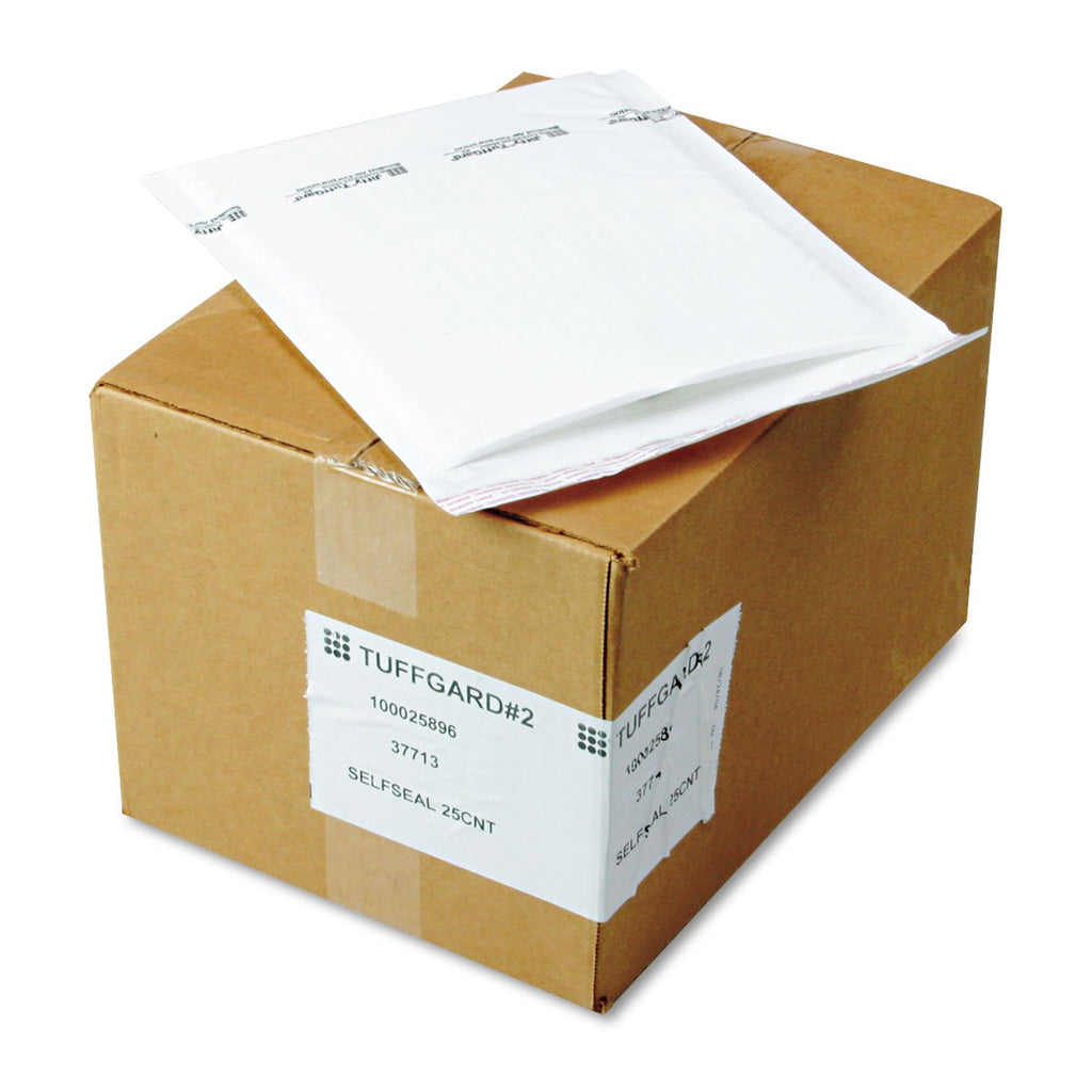 Sealed Air 37713 Jiffy Tuffgard Self Seal Cushioned Mailer, 2, 8 1/2 X 12, White, 25/Carton