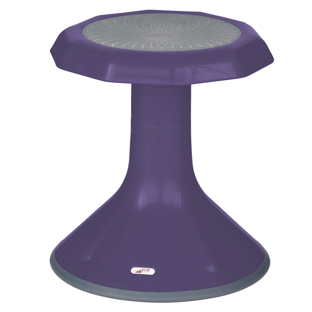 Ecr4Kids Ace Active Core Engagement Wobble Stool, 15-Inch Seat Height, Flexible Seating, Eggplant
