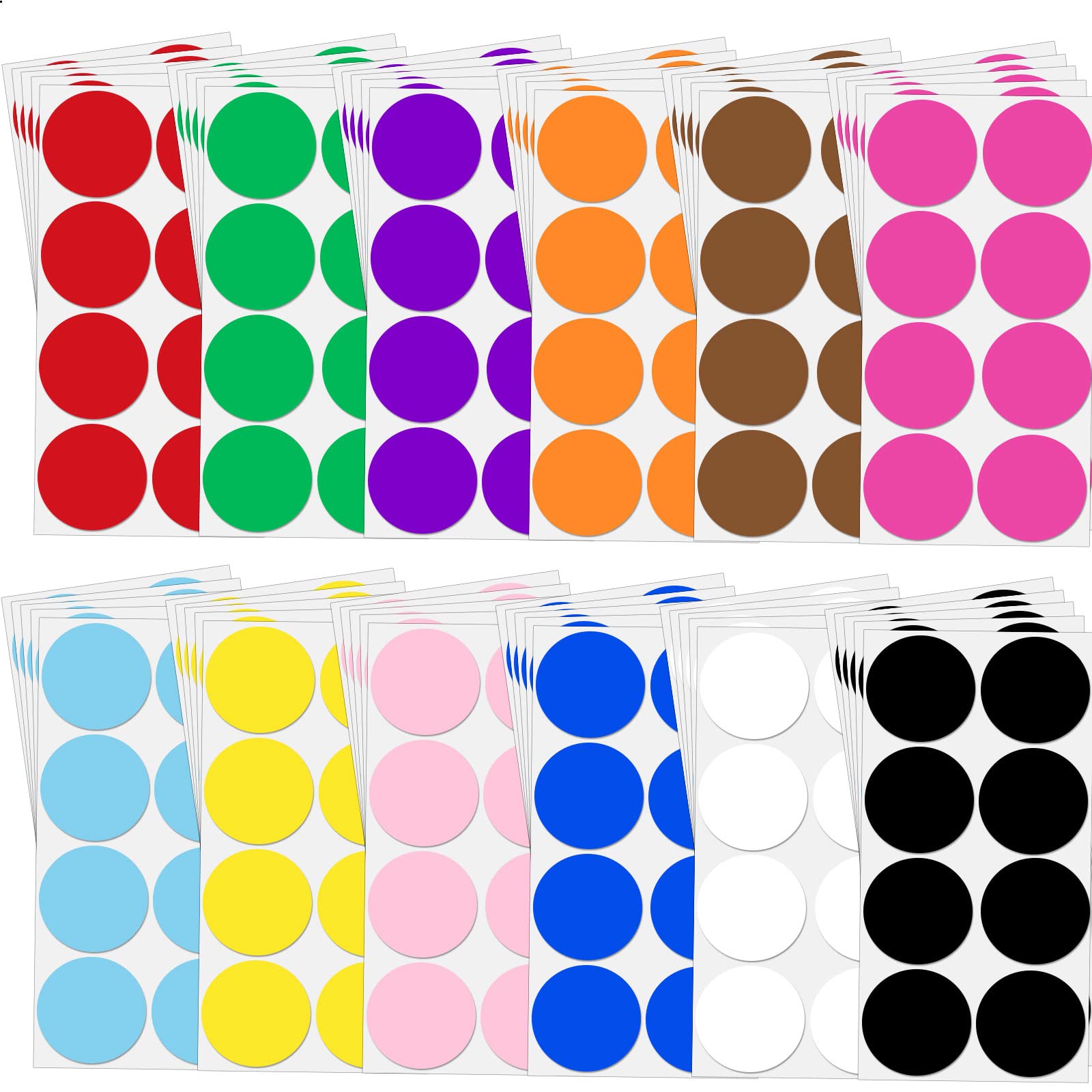 480 Pcs Round Color Coding Label Stickers, 2 Inch Circle Sticker Labels Colored Dot Stickers Moving Labels Stickers Gift Labels