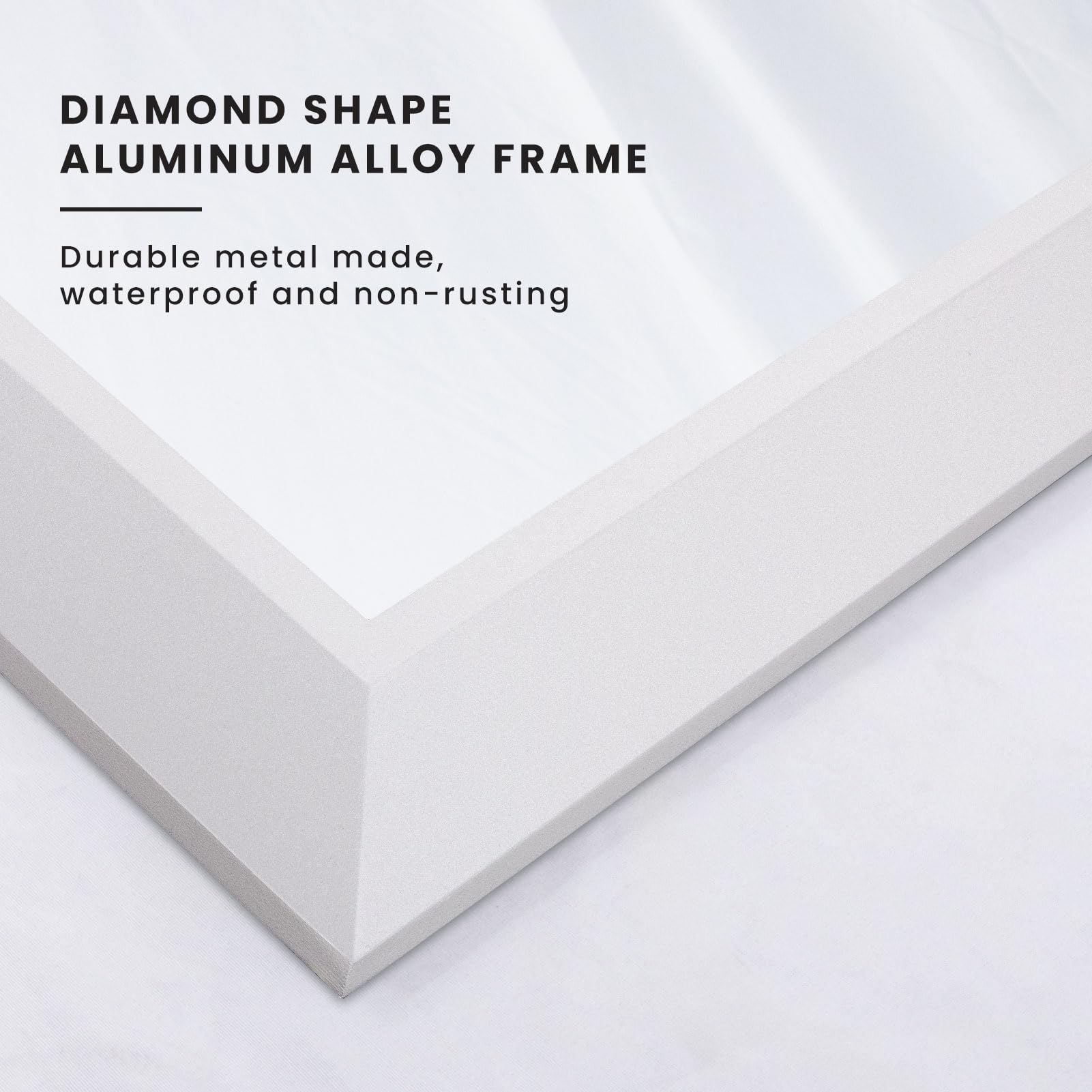 Amorho Bathroom Mirror, 36X32 Inch White Thick Metal Framed Wall Mirrors For Over Sink, Bedroom, Living Room, Entryway, Rectangl