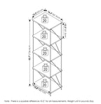 Furinno Besi 5-Tier Industrial Multipurpose Shelf Display Rack with Metal Frame, Narrow, Finn Oak